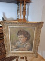 Antikes Kinderportraet Pastell Gemaelde signiert 
