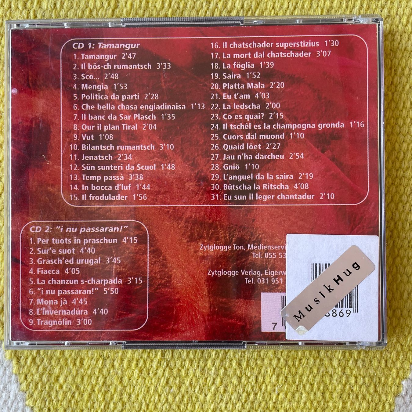 CD: LINARD BARDILL-2CD TAMANGUR – Usato da Rorschacherberg venduto da CD-Roli 1