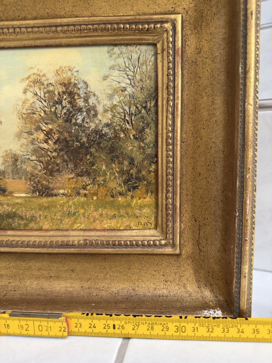 Gemälde: Altes Gemälde, Landschaft mit Haus. – Gebraucht aus Biberist von Momo33 7