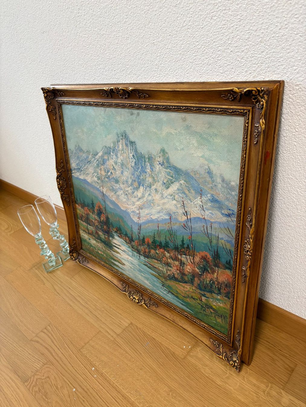 Dipinti: 69.5X59.5/ Ölgemälde Berglandschaft/ Bilderrahmen – Usato da Ottenbach venduto da TimelessEmotions. 3