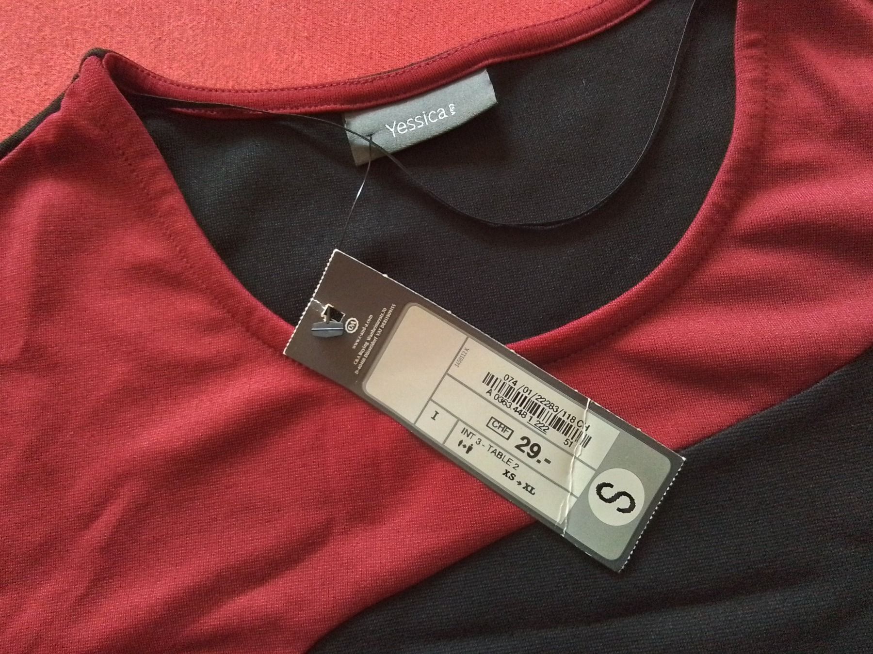 C&A Kleider: Kleid / Gr. S / dunkelrot/schwarz NEU – Neu und originalverpackt aus Zürich von meinhobby 2