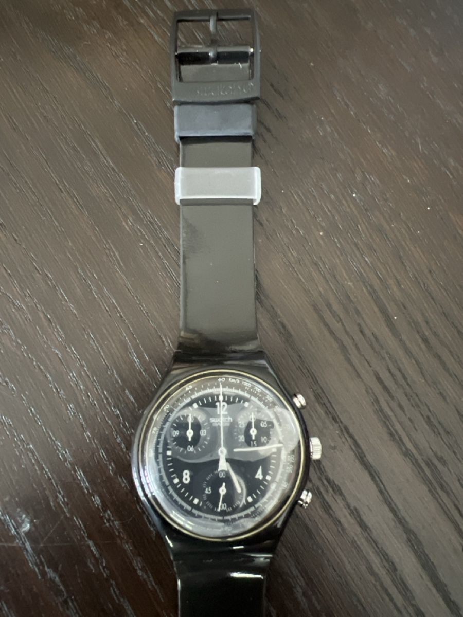Swatch Orologi: Swatch Chrono (SCB114) Pure Black – Nuovo e nell'imballaggio originale da Künten venduto da Spike17 1