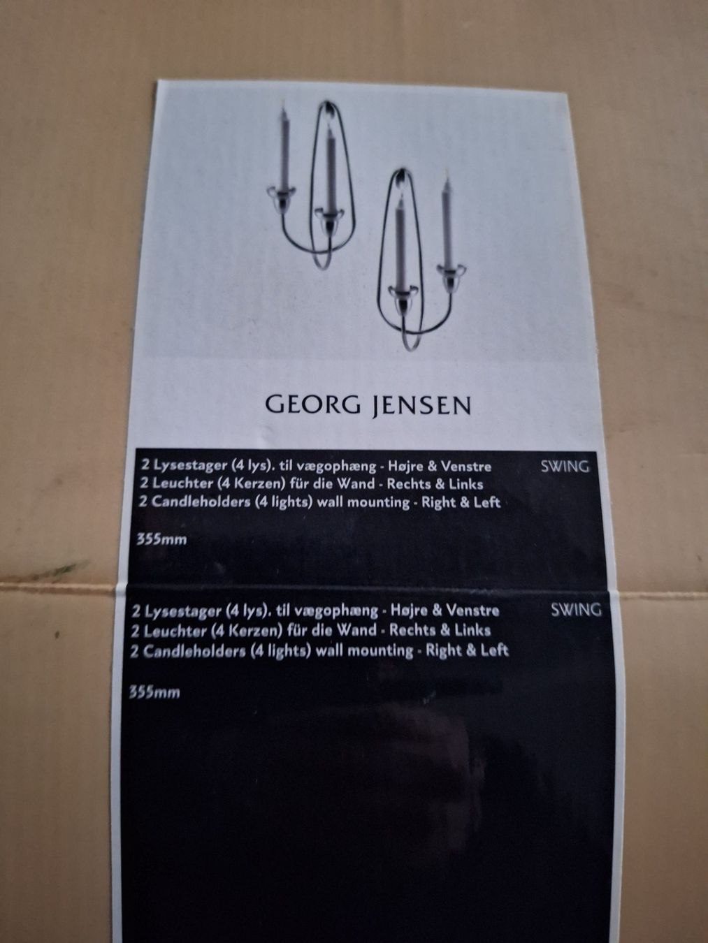 Jensen Portacandele: 2 Georg Jensen Swing Wandkerzenhalter – Nuovo e nell'imballaggio originale da Zürich venduto da Adnil13 1