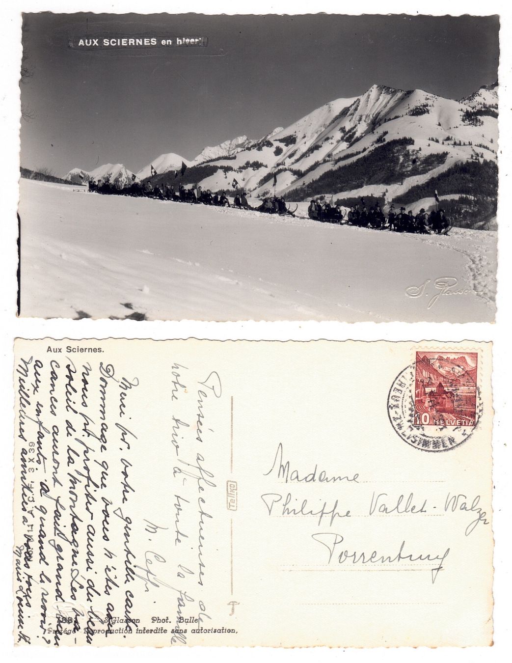 Ansichtskarten: Aux Sciernes en hiver – Gebraucht aus La Tour-de-Peilz von amjust