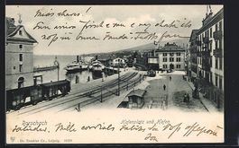 AK Rorschach, Hafenplatz und Hafen, 1906