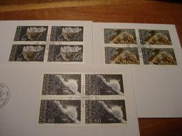 Liechtenstein, FDC Mineralien, 1994, FDC Satz, Einzel + 4er