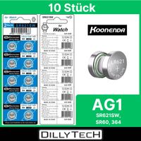 Koonenda AG1, SR621SW, 364 Knopfzellenbatterie - 10 Stk.