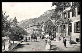 AK Meiringen, Straßenpartie der Dorfstrasse