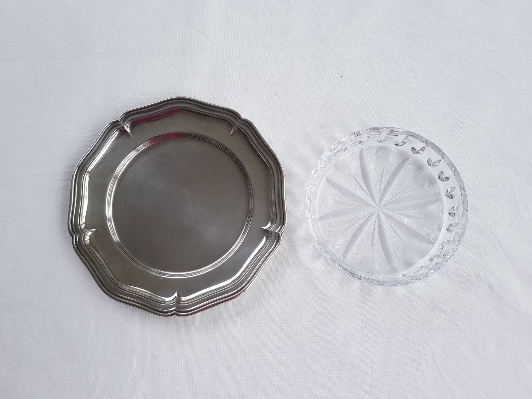 Ciotole: Vintage "Glasschale mit Unterteller" – Usato da Näfels venduto da SuEdHe 1