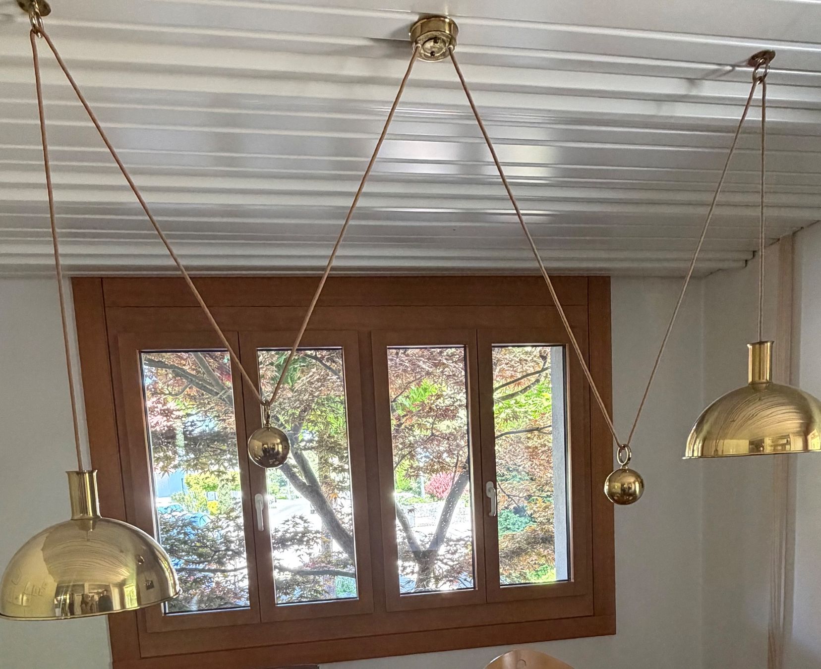 Lampadari & plafoniere: Hängelampe Messing handgebürstet mit Seilzug – Usato da Wettswil venduto da AmlaB