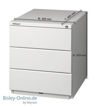 Banconi: BISLEY OBA59M2EEE Rollcontainer, 3 Schubladen, silber, stahl – Nuovo e nell'imballaggio originale da Lachen SZ venduto da officefactoryag