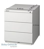 BISLEY OBA59M2EEE Rollcontainer, 3 Schubladen, silber, stahl