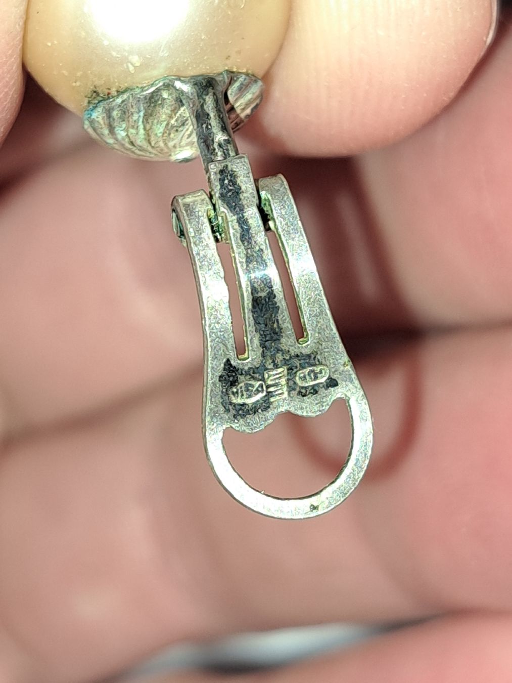Orecchini pendenti & Orecchini a lobo: Vintage Ohrclips mit Perlen, Silber – Usato da Kölliken venduto da Upcycling-by-Mc-TAM 2