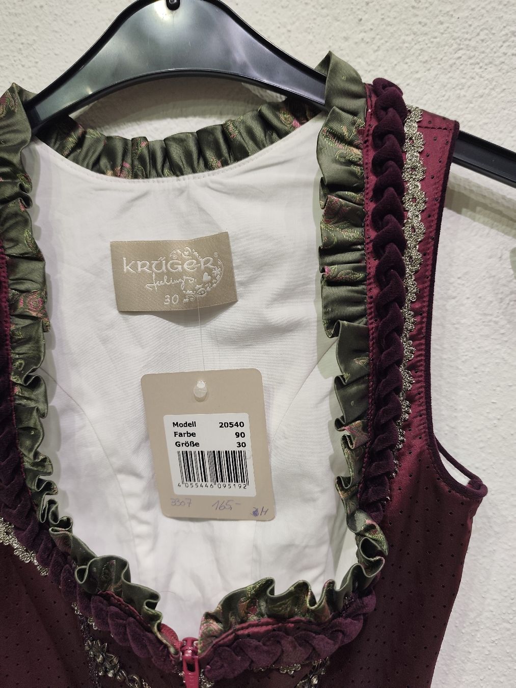 Krüger Vestiti: Trachtenmieder Krüger, Gr. 30 – Nuovo e nell'imballaggio originale da Dussnang venduto da Rosenfee50 1
