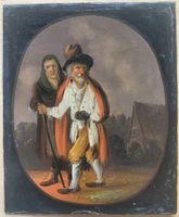 Johann Rudolf Feyerabend: Bauernszene, Öl auf Karton