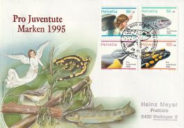 PJ Marken 1995 auf schön illustriertem Philswiss FDC, ab 1.-
