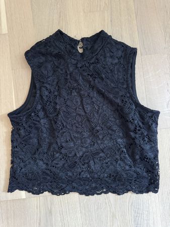 Spitzen Oberteil XS schwarz
