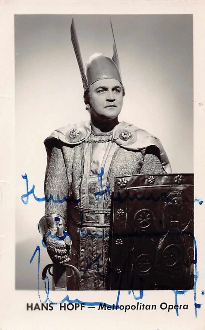 Autographes: HANS HOPF - Metropolitan Opera - Autogramm mit Widmung ! – D'occasion à Lufingen par Rac0