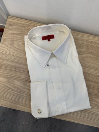 Hugo Boss Hemd Weiß XL Manschettenknöpfe Vintage NEU