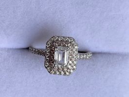 Goldring 750 Diamanten 0.51ct+0.42ct GIA Zertifikat