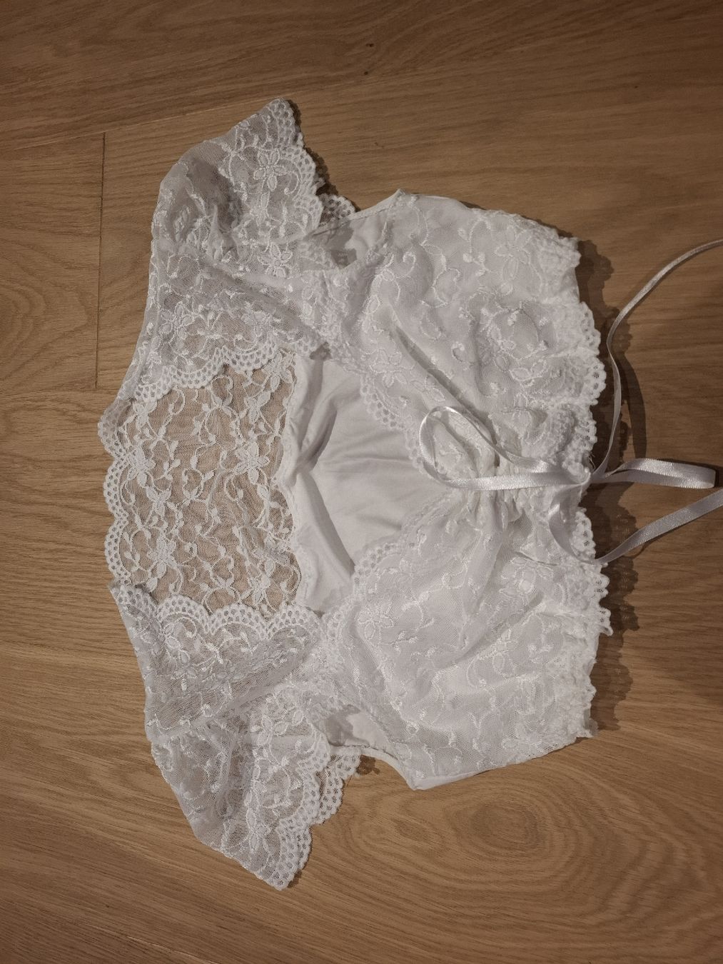 Chemisiers: Dirndl Bluse weiss Spitze gerafft Puffärmel Grösse S – D'occasion à Seuzach par ssz_j8tb 1