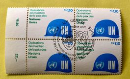 4 er Block Nations Unies gestempelt  ﻿Siehe Original Fotos ﻿