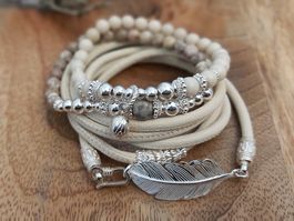 VANESSA: Kombiarmband écru