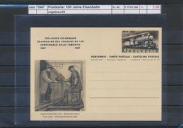 1947 Postkarte, "100 Jahre Eisenbahn", ungebraucht