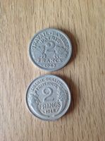 Deux pièces de 2 franc français TB