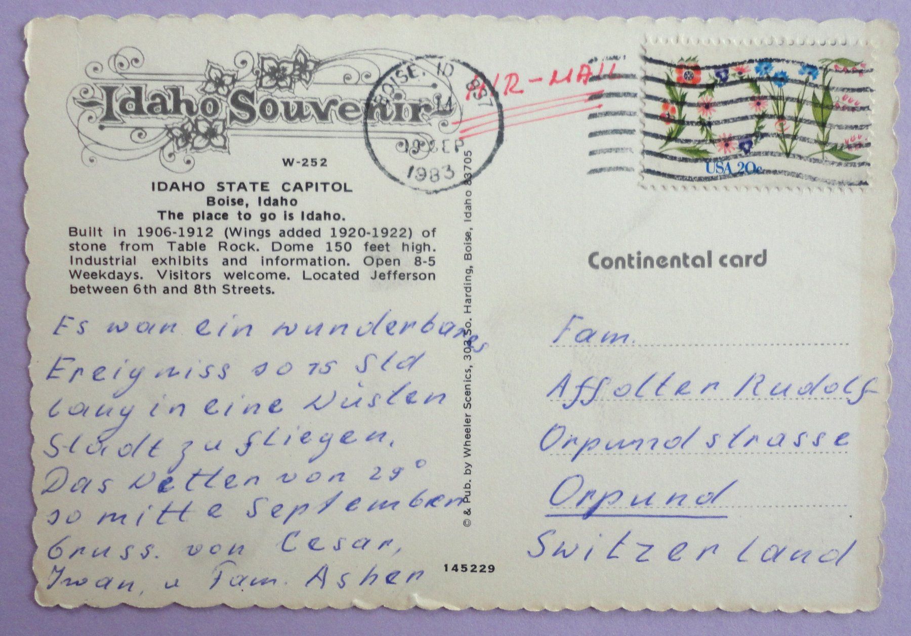 Cartoline postali: Idaho State Capitol, Boise, Idaho – Difettoso da Fétigny venduto da Billy2miny 1