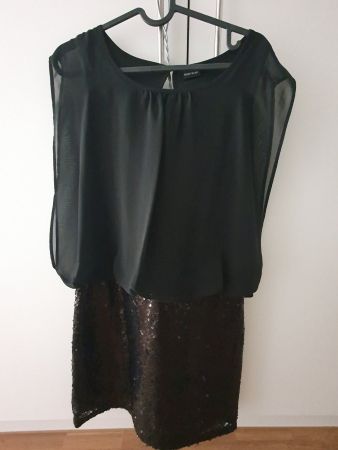 Bodyflirt Kleid, schwarz, Pailetten, Gr. 34