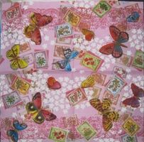 Serviette schmetterling rosa (t101) 2Stk.