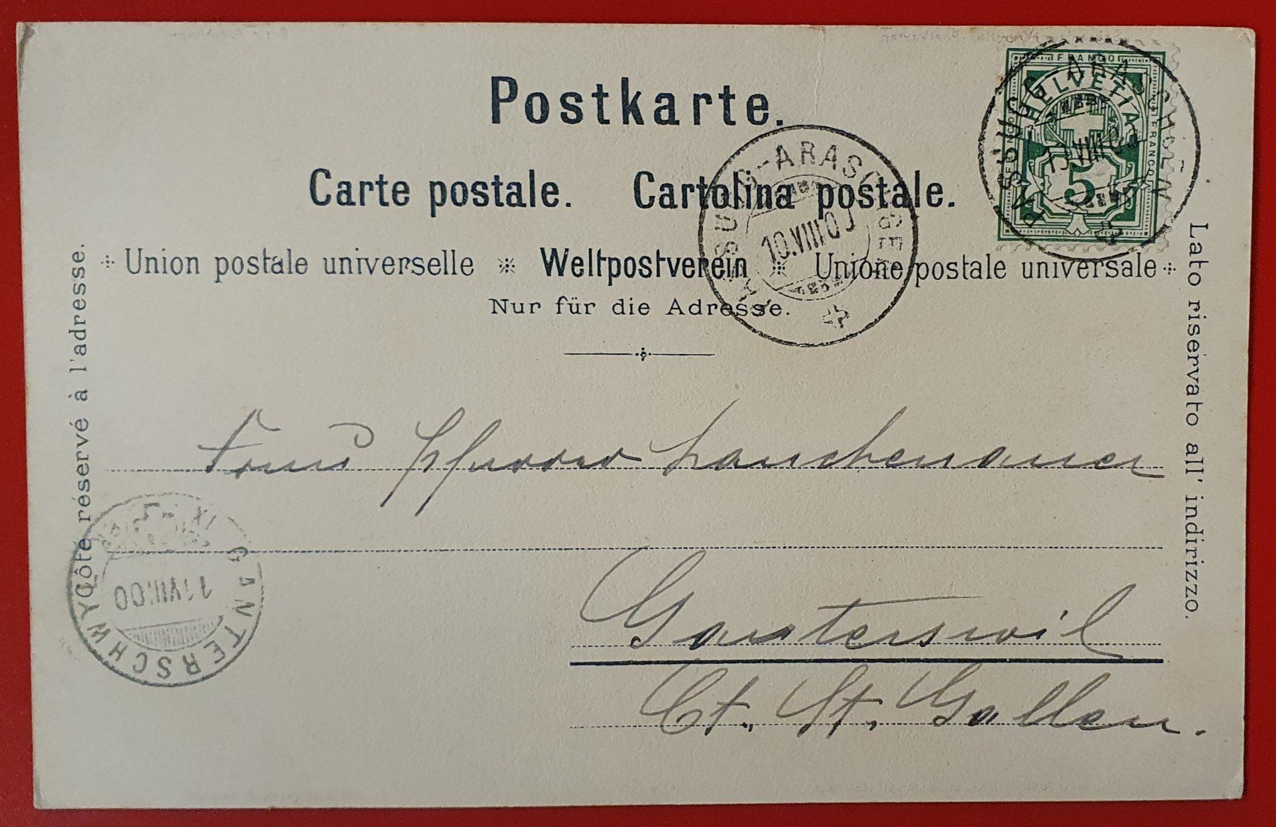 Ansichtskarten: Panorama von Grida, oberhalb von Chur 1900 – Gebraucht aus Kreuzlingen von Rschweiz1 1
