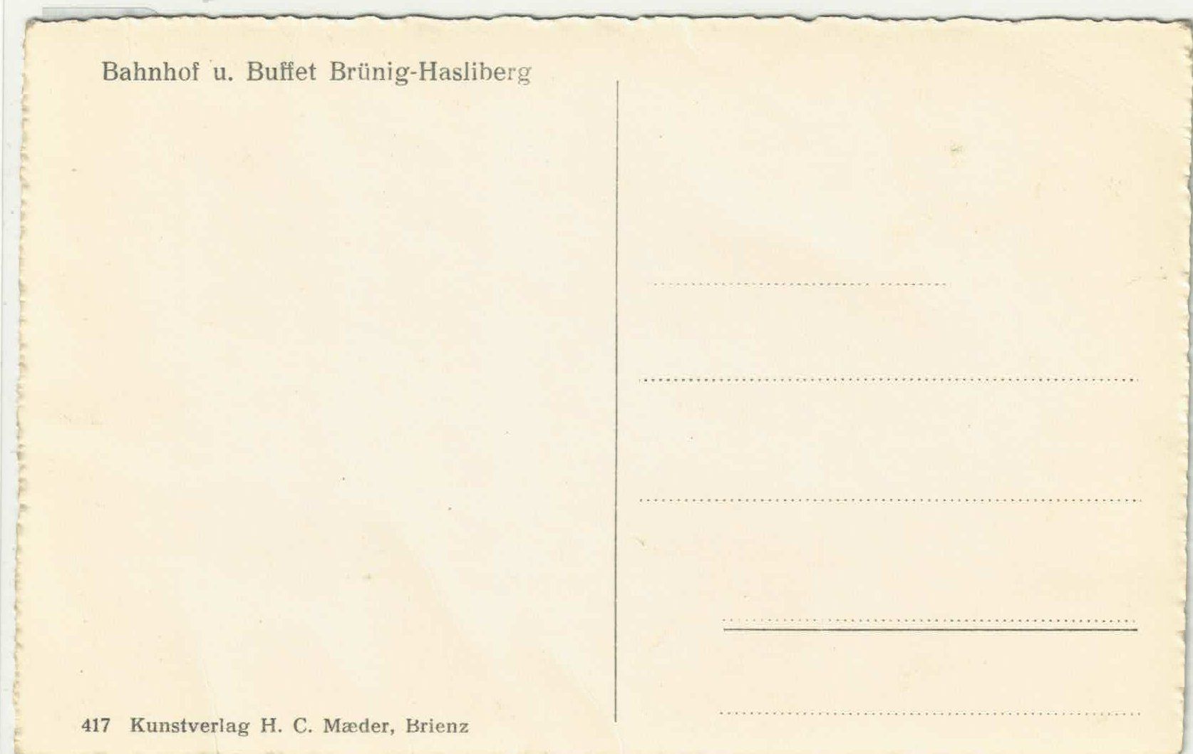 Cartoline postali: Bahnhof und Buffet Brünig-Hasliberg – Usato da Ettingen venduto da Kartenplanet 1
