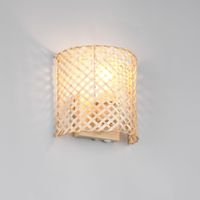 Wandleuchte, Bambusgeflecht, 19 cm Höhe
