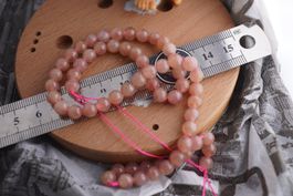 Erdbeer Quarz 6mm  Strang   –Edelsteinstube Rausverkauf