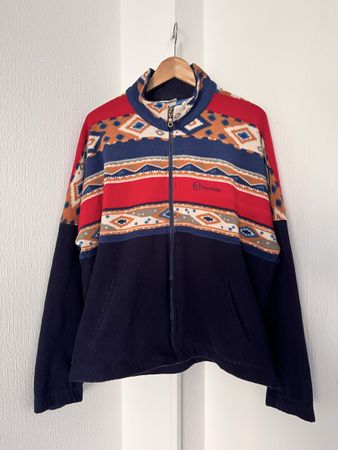 Vintage Sergio Tacchini Fleece Jacket Patterned Size L 