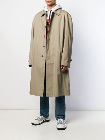 BURBERRY Trenchcoat Mantel Gehrock Novacheck Baumwolle Gr.L