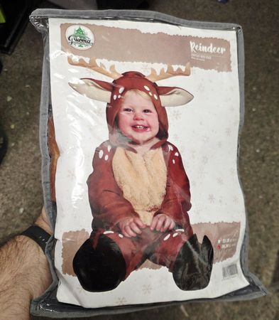 Rentier Baby Kostüm für Fasnacht (Grösse 82-88cm)