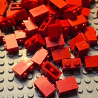 Lego 50x Stein 1x2 (3004) rot