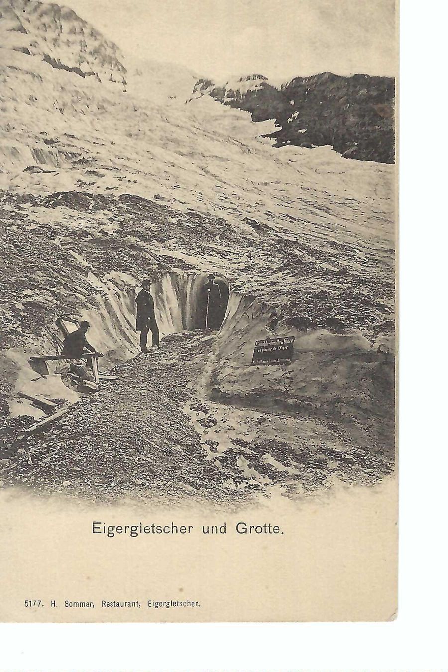 Cartoline postali: Eigergletscher Grotte; H. Sommer Restaurant Eigergletscher – Usato da Thun venduto da 44wart
