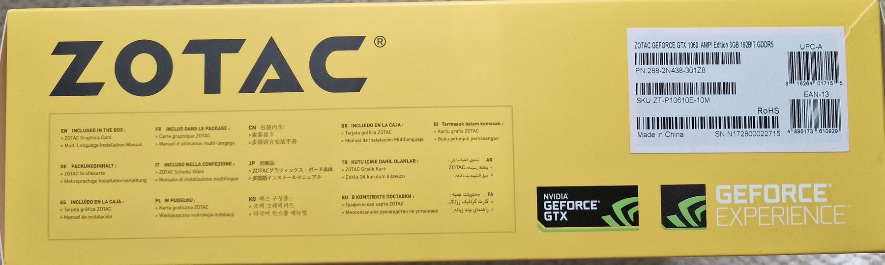 Zotac Schede grafiche: Zotac GeForce GTX 1060 AMP Edition 3GB – Usato da Genolier venduto da Trif 4