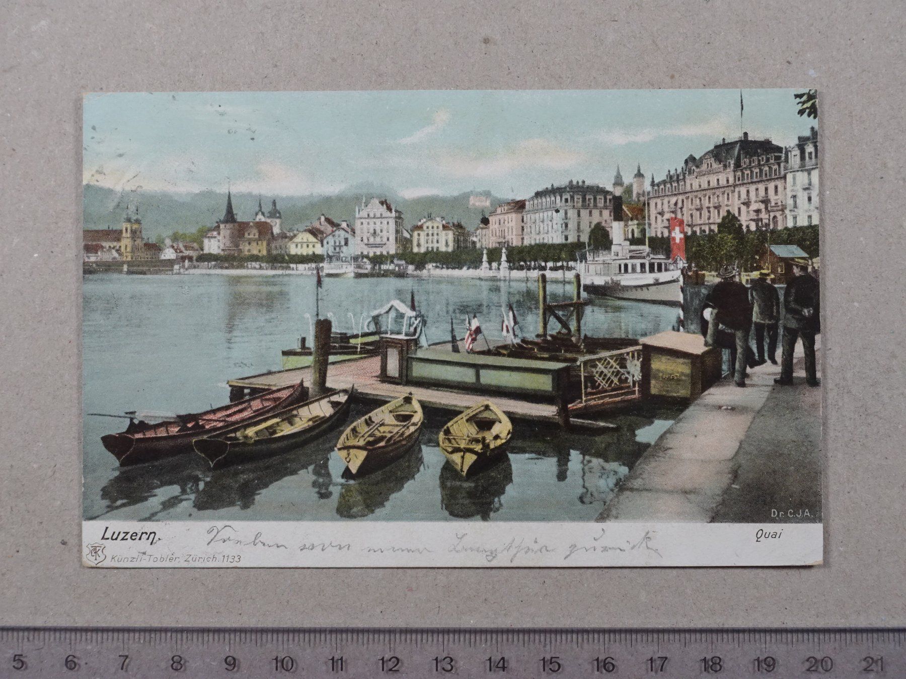 Ansichtskarten: Luzern, 1903, Quai, Boote, belebt – Gebraucht aus Lenzburg von fh1