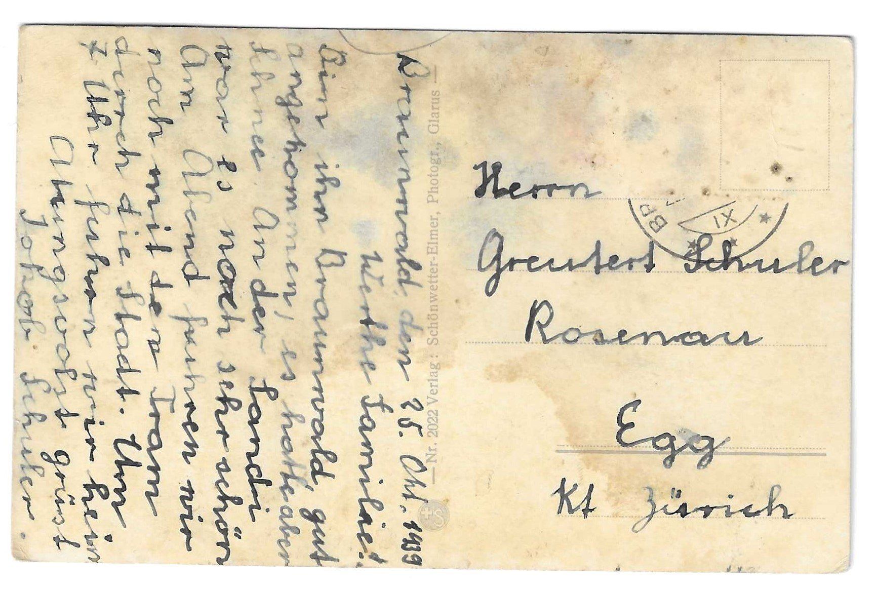 Cartoline postali: Braunwald :  Kirchli mit Ortstock – Usato da Kloten venduto da kanschweiz 1