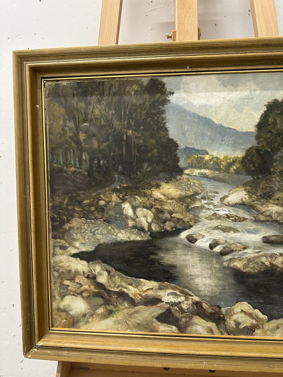 Dipinti: A.K. Werner, 1944, Flusslandschaft Gemälde – Usato da Ebikon venduto da Gaenggeliwaar 1