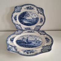 Vintage zwei Platten 'Alte britische Burgen' Johnson Bros