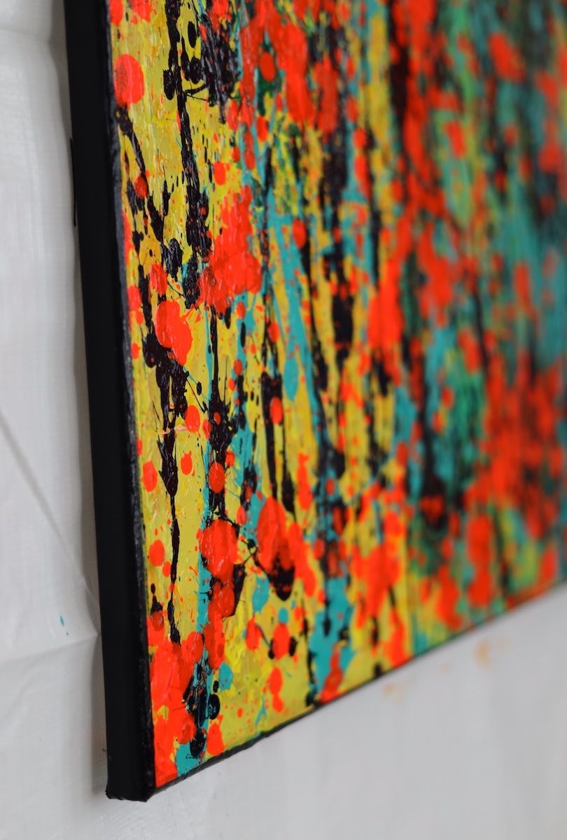 Tableaux: Abstraktes Acrylbild Dynamik Farbe Action 120x160 cm – Neuf avec emballage d'origine à  par  6