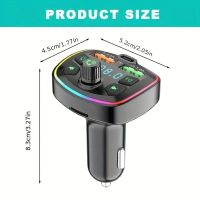 Auto FM-Transmitter Bluetooth BT 5.0, Freisprechen und Laden