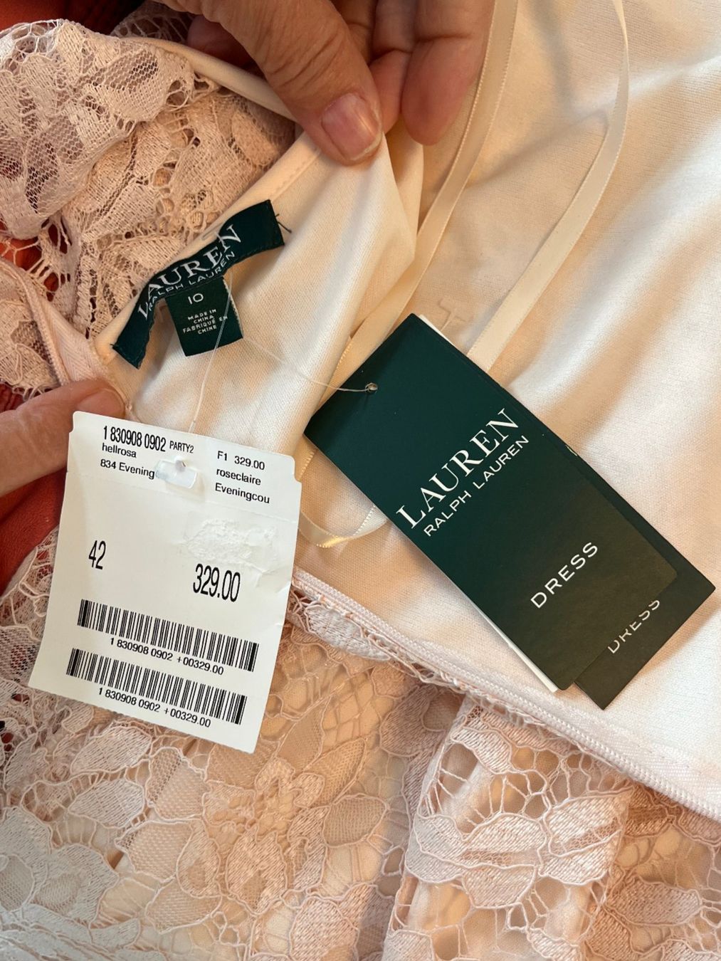 Ralph Lauren Kleider: hell Lachsfarbenes Abendkleid  Grösse 42, hellrosa – Neu (gemäss Beschreibung) aus Rümlang von Blume817 3