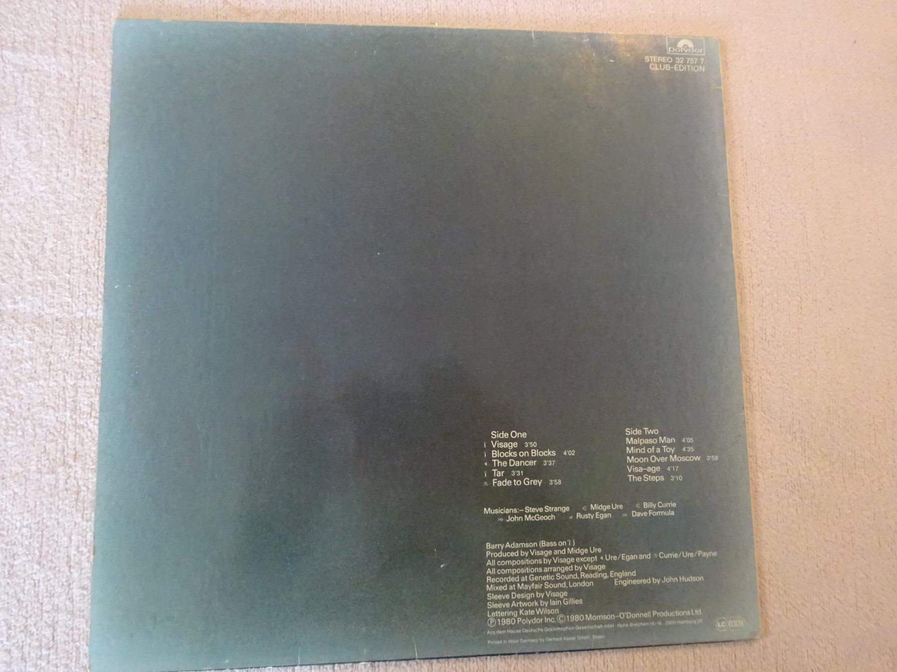 Dischi in vinile: VISAGE ** LP ** CLUB EDITION – Usato da Luzern venduto da xrayspex99 2